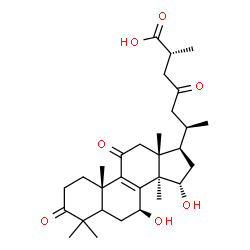ChemSpider 2D Image | (5xi,7beta,15alpha,25R)-7,15-Dihydroxy-3,11,23-trioxolanost-8-en-26-oic acid | C30H44O7