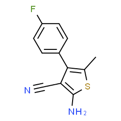 ChemSpider 2D Image | 2-Amino-4-(4-fluorophenyl)-5-methyl-3-thiophenecarbonitrile | C12H9FN2S