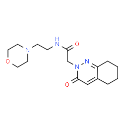 ChemSpider 2D Image | N-[2-(4-Morpholinyl)ethyl]-2-(3-oxo-5,6,7,8-tetrahydro-2(3H)-cinnolinyl)acetamide | C16H24N4O3