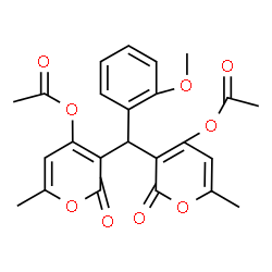 ChemSpider 2D Image | [(2-Methoxyphenyl)methylene]bis(6-methyl-2-oxo-2H-pyran-3,4-diyl) diacetate | C24H22O9
