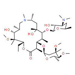 ChemSpider 2D Image | (2R,3S,4R,5S,8R,10R,11R,12S,13S,14R)-2-Ethyl-4,10-dihydroxy-3-methoxy-3,5,7,8,10,12,14-heptamethyl-15-oxo-11-{[3,4,6-trideoxy-3-(dimethylamino)-beta-D-ribo-hexopyranosyl]oxy}-1-oxa-7-azacyclopentadeca
n-13-yl 2,6-dideoxy-3-C-methyl-3,4-di-O-methyl-beta-D-lyxo-hexopyranoside | C40H76N2O12