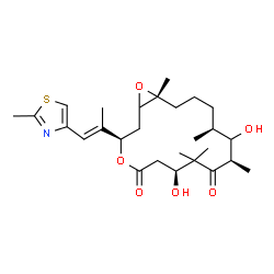 ChemSpider 2D Image | (1S,3R,7S,10R,12S,16R)-7,11-Dihydroxy-8,8,10,12,16-pentamethyl-3-[(1E)-1-(2-methyl-1,3-thiazol-4-yl)-1-propen-2-yl]-4,17-dioxabicyclo[14.1.0]heptadecane-5,9-dione | C27H41NO6S