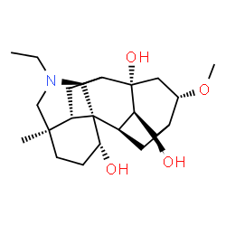 ChemSpider 2D Image | (1beta,5alpha,11beta,14alpha,16beta)-20-Ethyl-16-methoxy-4-methylaconitane-1,8,14-triol | C22H35NO4