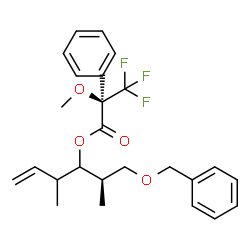 ChemSpider 2D Image | (2R)-1-(Benzyloxy)-2,4-dimethyl-5-hexen-3-yl (2R)-3,3,3-trifluoro-2-methoxy-2-phenylpropanoate | C25H29F3O4