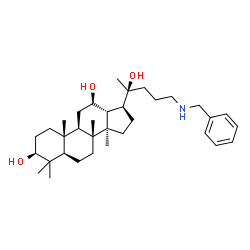 ChemSpider 2D Image | (3beta,5alpha,12beta)-24-(Benzylamino)-4,4,8,14-tetramethyl-18-norcholane-3,12,20-triol | C34H55NO3