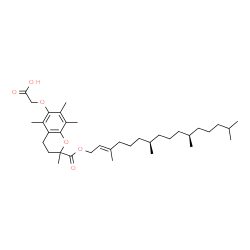 ChemSpider 2D Image | {[2,5,7,8-Tetramethyl-2-({[(2E,7R,11R)-3,7,11,15-tetramethyl-2-hexadecen-1-yl]oxy}carbonyl)-3,4-dihydro-2H-chromen-6-yl]oxy}acetic acid | C36H58O6
