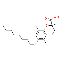ChemSpider 2D Image | 2,5,7,8-Tetramethyl-6-(octyloxy)-2-chromanecarboxylic acid | C22H34O4