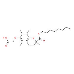 ChemSpider 2D Image | ({2,5,7,8-Tetramethyl-2-[(octyloxy)carbonyl]-3,4-dihydro-2H-chromen-6-yl}oxy)acetic acid | C24H36O6