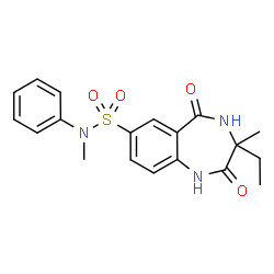 ChemSpider 2D Image | 3-Ethyl-N,3-dimethyl-2,5-dioxo-N-phenyl-2,3,4,5-tetrahydro-1H-1,4-benzodiazepine-7-sulfonamide | C19H21N3O4S