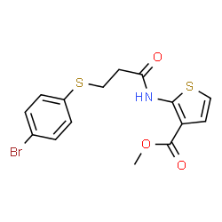 ChemSpider 2D Image | Methyl 2-({3-[(4-bromophenyl)sulfanyl]propanoyl}amino)-3-thiophenecarboxylate | C15H14BrNO3S2