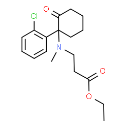 ChemSpider 2D Image | Ethyl N-[1-(2-chlorophenyl)-2-oxocyclohexyl]-N-methyl-beta-alaninate | C18H24ClNO3