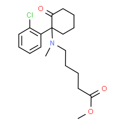 ChemSpider 2D Image | Methyl 5-{[1-(2-chlorophenyl)-2-oxocyclohexyl](methyl)amino}pentanoate | C19H26ClNO3