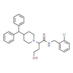 ChemSpider 2D Image | N-(2-Chlorobenzyl)-2-[4-(diphenylmethyl)-1-piperidinyl]-4-hydroxybutanamide | C29H33ClN2O2