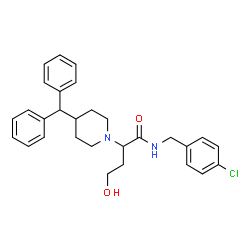 ChemSpider 2D Image | N-(4-Chlorobenzyl)-2-[4-(diphenylmethyl)-1-piperidinyl]-4-hydroxybutanamide | C29H33ClN2O2