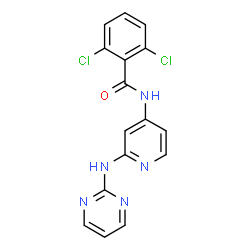 ChemSpider 2D Image | 2,6-Dichloro-N-[2-(2-pyrimidinylamino)-4-pyridinyl]benzamide | C16H11Cl2N5O