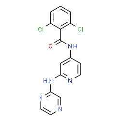 ChemSpider 2D Image | 2,6-Dichloro-N-[2-(2-pyrazinylamino)-4-pyridinyl]benzamide | C16H11Cl2N5O