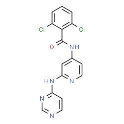 ChemSpider 2D Image | 2,6-Dichloro-N-[2-(4-pyrimidinylamino)-4-pyridinyl]benzamide | C16H11Cl2N5O