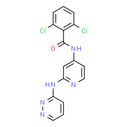 ChemSpider 2D Image | 2,6-Dichloro-N-[2-(3-pyridazinylamino)-4-pyridinyl]benzamide | C16H11Cl2N5O