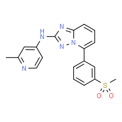 ChemSpider 2D Image | N-(2-Methyl-4-pyridinyl)-5-[3-(methylsulfonyl)phenyl][1,2,4]triazolo[1,5-a]pyridin-2-amine | C19H17N5O2S
