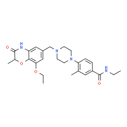 ChemSpider 2D Image | 4-{4-[(8-Ethoxy-2-methyl-3-oxo-3,4-dihydro-2H-1,4-benzoxazin-6-yl)methyl]-1-piperazinyl}-N-ethyl-3-methylbenzamide | C26H34N4O4