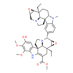 ChemSpider 2D Image | Methyl (5alpha,6beta,7beta,8alpha,12beta,19alpha)-15-hydroxy-16,17-dimethoxy-8-[(2beta,5alpha,6beta,7beta,12beta,19alpha)-1-methyl-6,7-epoxyaspidospermidin-15-yl]-2,3-didehydro-6,7-epoxyaspidospermidi
ne-3-carboxylate | C43H52N4O7