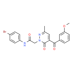 ChemSpider 2D Image | N-(4-Bromophenyl)-2-[5-(3-methoxybenzoyl)-3-methyl-6-oxo-1(6H)-pyridazinyl]acetamide | C21H18BrN3O4