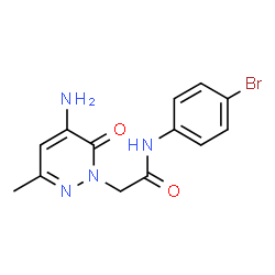 ChemSpider 2D Image | 2-(5-Amino-3-methyl-6-oxo-1(6H)-pyridazinyl)-N-(4-bromophenyl)acetamide | C13H13BrN4O2