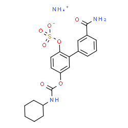 ChemSpider 2D Image | Ammonium 3'-carbamoyl-5-[(cyclohexylcarbamoyl)oxy]-2-biphenylyl sulfate | C20H25N3O7S