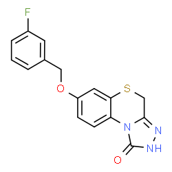 ChemSpider 2D Image | 7-[(3-Fluorobenzyl)oxy]-2,4-dihydro-1H-[1,2,4]triazolo[3,4-c][1,4]benzothiazin-1-one | C16H12FN3O2S