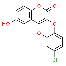 ChemSpider 2D Image | 3-(4-Chloro-2-hydroxyphenoxy)-6-hydroxy-2H-chromen-2-one | C15H9ClO5