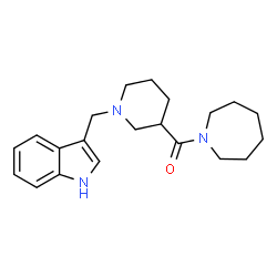 ChemSpider 2D Image | 1-Azepanyl[1-(1H-indol-3-ylmethyl)-3-piperidinyl]methanone | C21H29N3O