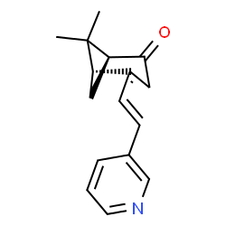ChemSpider 2D Image | (1S,5R)-6,6-Dimethyl-4-[(E)-2-(3-pyridinyl)vinyl]bicyclo[3.1.1]hept-3-en-2-one | C16H17NO