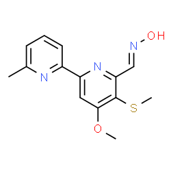 ChemSpider 2D Image | (E)-N-Hydroxy-1-[4-methoxy-6'-methyl-5-(methylsulfanyl)-2,2'-bipyridin-6-yl]methanimine | C14H15N3O2S