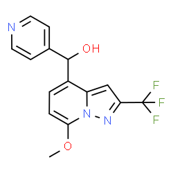 ChemSpider 2D Image | [7-Methoxy-2-(trifluoromethyl)pyrazolo[1,5-a]pyridin-4-yl](4-pyridinyl)methanol | C15H12F3N3O2