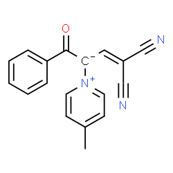 ChemSpider 2D Image | 4,4-Dicyano-2-(4-methyl-1-pyridiniumyl)-1-oxo-1-phenyl-3-buten-2-ide | C18H13N3O