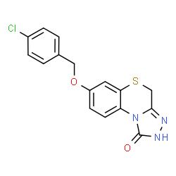 ChemSpider 2D Image | 7-[(4-Chlorobenzyl)oxy]-2,4-dihydro-1H-[1,2,4]triazolo[3,4-c][1,4]benzothiazin-1-one | C16H12ClN3O2S