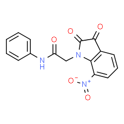 ChemSpider 2D Image | 2-(7-Nitro-2,3-dioxo-2,3-dihydro-1H-indol-1-yl)-N-phenylacetamide | C16H11N3O5