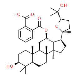 ChemSpider 2D Image | 2-({[(3beta,12beta,24S)-3,25-Dihydroxy-20,24-epoxydammaran-12-yl]oxy}carbonyl)benzoic acid | C38H56O7