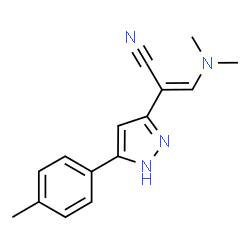 ChemSpider 2D Image | (2Z)-3-(Dimethylamino)-2-[5-(4-methylphenyl)-1H-pyrazol-3-yl]acrylonitrile | C15H16N4