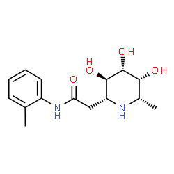 ChemSpider 2D Image | N-(2-Methylphenyl)-2-[(2R,3R,4R,5R,6S)-3,4,5-trihydroxy-6-methyl-2-piperidinyl]acetamide | C15H22N2O4