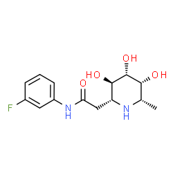 ChemSpider 2D Image | N-(3-Fluorophenyl)-2-[(2R,3R,4R,5R,6S)-3,4,5-trihydroxy-6-methyl-2-piperidinyl]acetamide | C14H19FN2O4