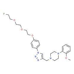ChemSpider 2D Image | 1-{[1-(4-{2-[2-(2-Fluoroethoxy)ethoxy]ethoxy}phenyl)-1H-1,2,3-triazol-4-yl]methyl}-4-(2-methoxyphenyl)piperazine | C26H34FN5O4