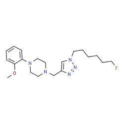 ChemSpider 2D Image | 1-{[1-(6-Fluorohexyl)-1H-1,2,3-triazol-4-yl]methyl}-4-(2-methoxyphenyl)piperazine | C20H30FN5O