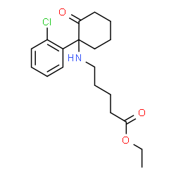 ChemSpider 2D Image | Ethyl 5-{[1-(2-chlorophenyl)-2-oxocyclohexyl]amino}pentanoate | C19H26ClNO3
