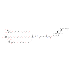 ChemSpider 2D Image | [(3S,8S,9S,10R,13R,14S,17R)-17-(1,5-dimethylhexyl)-10,13-dimethyl-2,3,4,7,8,9,11,12,14,15,16,17-dodecahydro-1H-cyclopenta[a]phenanthren-3-yl] 2-[[6-oxo-6-[[2-oxo-2-[[2-[2-[2-[2-[2-[(2R,3S,4S,5R,6S)-3,4,5-trihydroxy-6-(hydroxymethyl)tetrahydropyran-2-yl]oxyethoxy]ethoxy]ethoxy]ethoxymethoxy]-1,1-bis[2-[2-[2-[2-[(2R,3S,4S,5R,6S)-3,4,5-trihydroxy-6-(hydroxymethyl)tetrahydropyran-2-yl]oxyethoxy]ethoxy]ethoxy]ethoxymethoxymethyl]ethyl]amino]ethyl]amino]hexanoyl]amino]acetate | C86H153N3O38