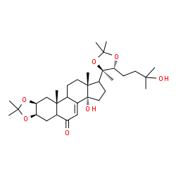 ChemSpider 2D Image | (3aS,6aR,9aS,10aR,12aR)-3a-Hydroxy-1-[(5R)-5-(3-hydroxy-3-methylbutyl)-2,2,4-trimethyl-1,3-dioxolan-4-yl]-8,8,10a,12a-tetramethyl-1,2,3,3a,5a,6,6a,9a,10,10a,10b,11,12,12a-tetradecahydro-5H-cyclopenta[
7,8]phenanthro[2,3-d][1,3]dioxol-5-one | C33H52O7