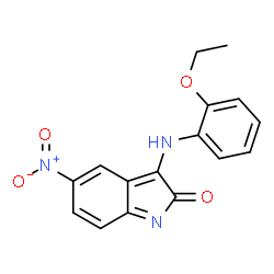 ChemSpider 2D Image | 3-[(2-Ethoxyphenyl)amino]-5-nitro-2H-indol-2-one | C16H13N3O4
