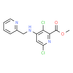 ChemSpider 2D Image | Methyl 3,6-dichloro-4-((pyridin-2-ylmethyl)amino)picolinate | C13H11Cl2N3O2