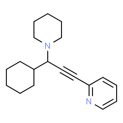 ChemSpider 2D Image | 2-[3-Cyclohexyl-3-(1-piperidinyl)-1-propyn-1-yl]pyridine | C19H26N2