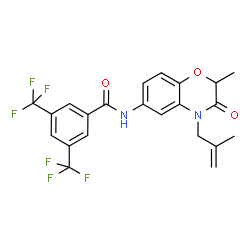ChemSpider 2D Image | N-[2-Methyl-4-(2-methyl-2-propen-1-yl)-3-oxo-3,4-dihydro-2H-1,4-benzoxazin-6-yl]-3,5-bis(trifluoromethyl)benzamide | C22H18F6N2O3